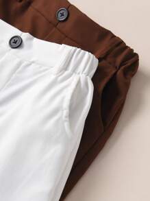SHEIN Young Boy Versatile Solid Color Casual Shorts For Summer - Multicolor - View 4