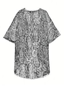 SHEIN 大码夏季简约时尚长袖衬衫 - 白色 - 查看 2