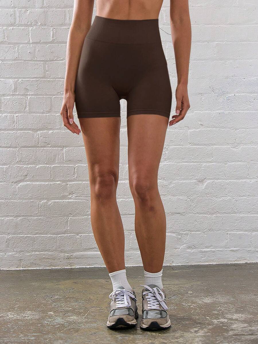 Musera Sport 罗纹腰带纯色运动短裤 夏季度假骑行短裤 健身房健身秋季瑜伽普拉提日常休闲