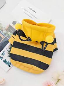Dog Bee Costume - Schnauzer, Teddy, Small Puppy And Cat Hoodie, Cute Bee Shape, Warm And Comfortable, Suitable For Pets Daily Or Holiday Dress, Multiple Sizes Available - Yellow - View 6