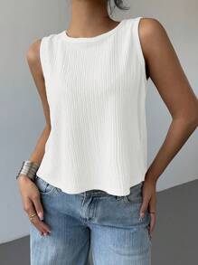 SHEIN Essnce Women's Knit Top With Colorblock And Oversized Bow Design On Back, Going Out Top, Valentine's Day - White - View 5