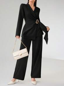 Heiryn Women's Solid Color Long Sleeve Blazer Jacket, Fashion Suitable For Summer,Business Casual Woman