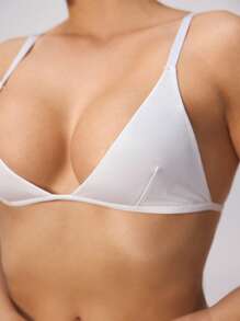 Ocili Leisure Shiny Swimsuit Triangular Cup Bra, Wireless & Comfortable EasyComfort - White - View 7