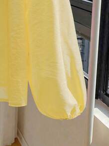 Modelyn Women's Loose Fitting V-Neck Long Sleeve 3D Flower Blouse, Fashionable Spring/Summer Fall Cloth For Women