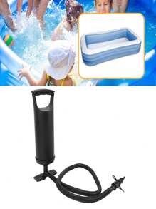 SHEIN Double Quick Air Pump For Inflatable, Hand Held Air Pump Rapid Inflation Portable Manual Air Pump With 3 Nozzle For Outdoor, Swimming Ring, Mattress, Pool Floats, Inflatable Toys - Black - View 3