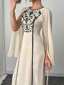 Chiquease New Floral Digital Print Elegant Vacation Wrap Dress For Women - Multicolor - View 5