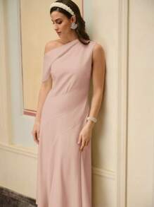 ZEYLAH White Women's Elegant Off Shoulder Dress, Fashionable For Summer - Pink - View 5