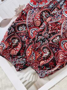 Quần dài đi nghỉ thường ngày in họa tiết Paisley cho bé gái - Nhiều màu - Xem 4