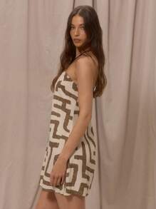 MUSERA 无肩带印花亚麻抹胸迷你连衣裙，春夏度假优雅沙滩装，波西米亚风夏季女装，矿物色系，适合伊比沙岛锐舞派对、海滩夜生活、约会、生日派对，秋冬夏季穿搭 - 彩色 - 查看 2