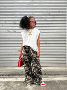 Coolane Kids Tween Girls Spring Summer Sleeveless Street Style White T-Shirt Solid Bat Sleeve T-Shirt Back To School Season, Outing 95% Cotton Content, Breathable And Sweat-Absorbent, Soft And Skin-Friendly - White - View 3