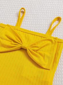 3pcs/Set Baby Girls Colorful Bowknot & Solid Sleeveless Top Suit, Great For Summer Beachwear & Outdoor - Multicolor - View 5