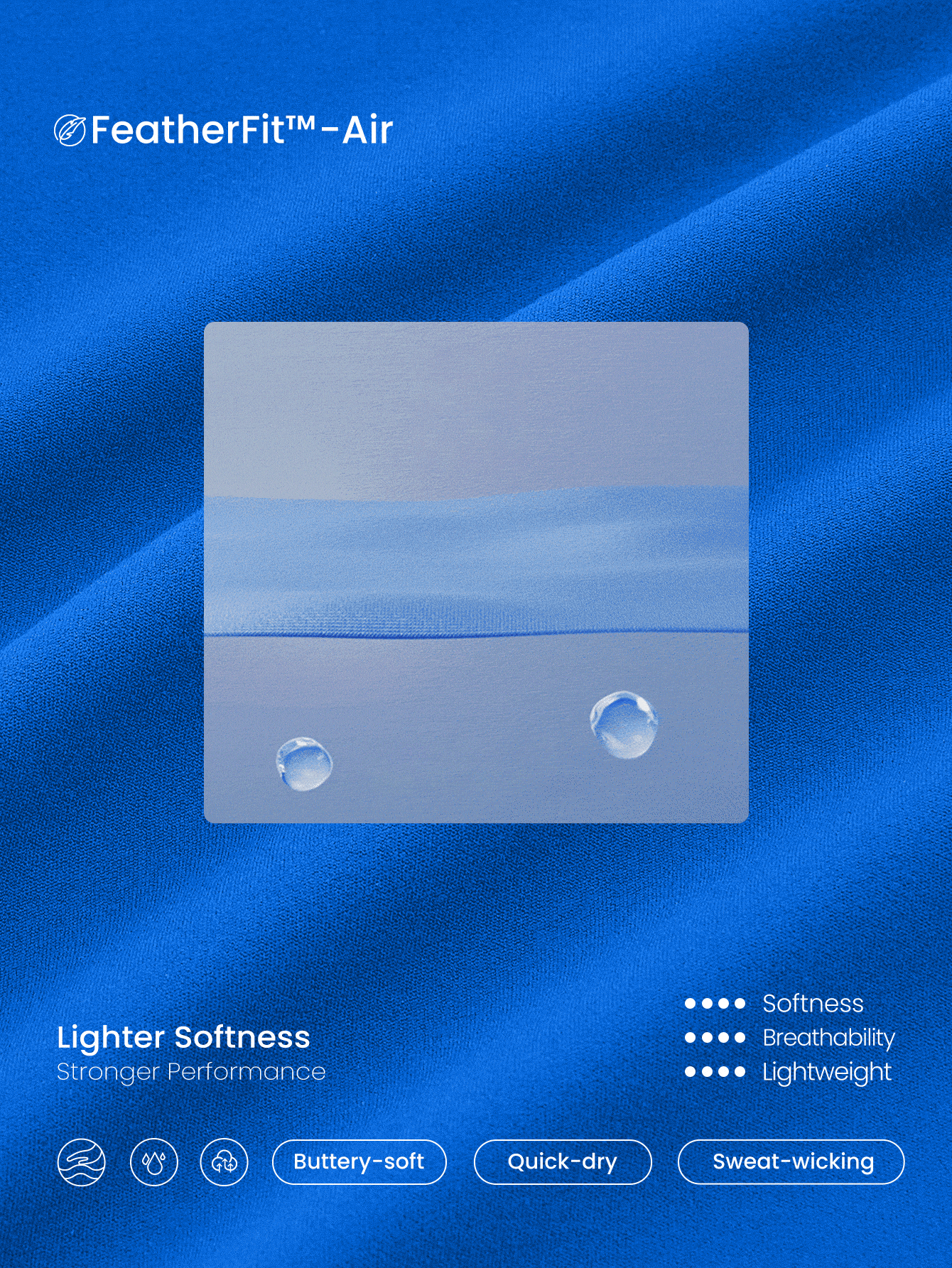 GLOWMODE FeatherFit™-Air 加大码露肩连衣裙，内置防滑短裤，低冲击瑜伽日常夏季连衣裙，黑色连衣裙，速干，吸湿排汗 - Blue Power - 查看 6