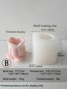 1 Piece Candle Making Silicone Mold, 3D Three-Dimensional Tulip Valentine Or Mother's Day, Can Make Candles, Incense Stone, Home Art Decoration, Easy To Disassemble And Clean, Reusable DIY Materials, DIY Handmade Gift For Love, 2 Styles Available - White - View 7