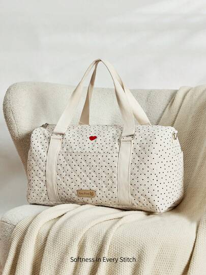 Cozy Pixies Heart Polka Dot Tote Bag, Suitable As A Mom-To-Be Maternity Bag For Outdoor Carrying