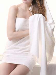 1条装一次性压缩浴巾，白色便携70cm*140cm植物纤维一次性浴巾，适合男女出差旅行日常护理居家浴室装饰夏季度假沙滩必备 - 白色 - 查看 4