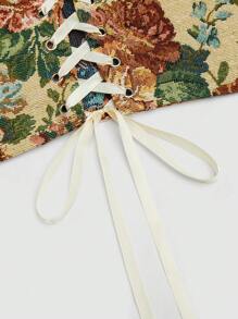 Sweetra Top fasciante a fiori vintage, taglia comoda per donna