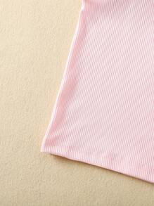 SHEIN 3 件装年轻女孩简约时尚百搭圆领休闲吊带背心，夏季 - 彩色 - 查看 4