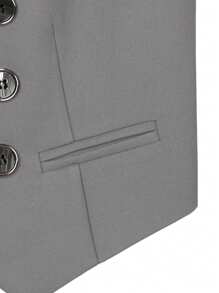 2 件套青少年男孩西装背心和裤子套装，双排扣背心 + 优雅长裤，适合日常穿着、颁奖典礼、生日派对、婚礼、婚礼嘉宾、花童、戒指男孩 - 灰色 - 查看 6