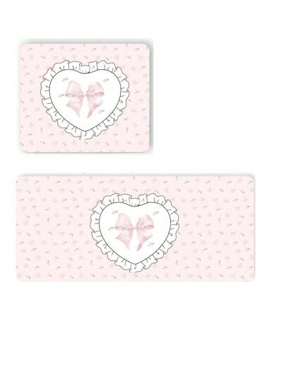 Kawaii Tapis de souris épais, antidérapant et imperméable avec un motif adorable de nœud papillon rose et d'ours, référence 401422