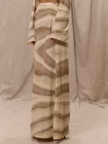 MUSERA Low Rise Floaty Patterned Maxi Skirt Only Summer Vacation Holiday Elegant Beachwear Boho Romantic Ibiza Fall, Autumn  Fall - Multicolor - View 3