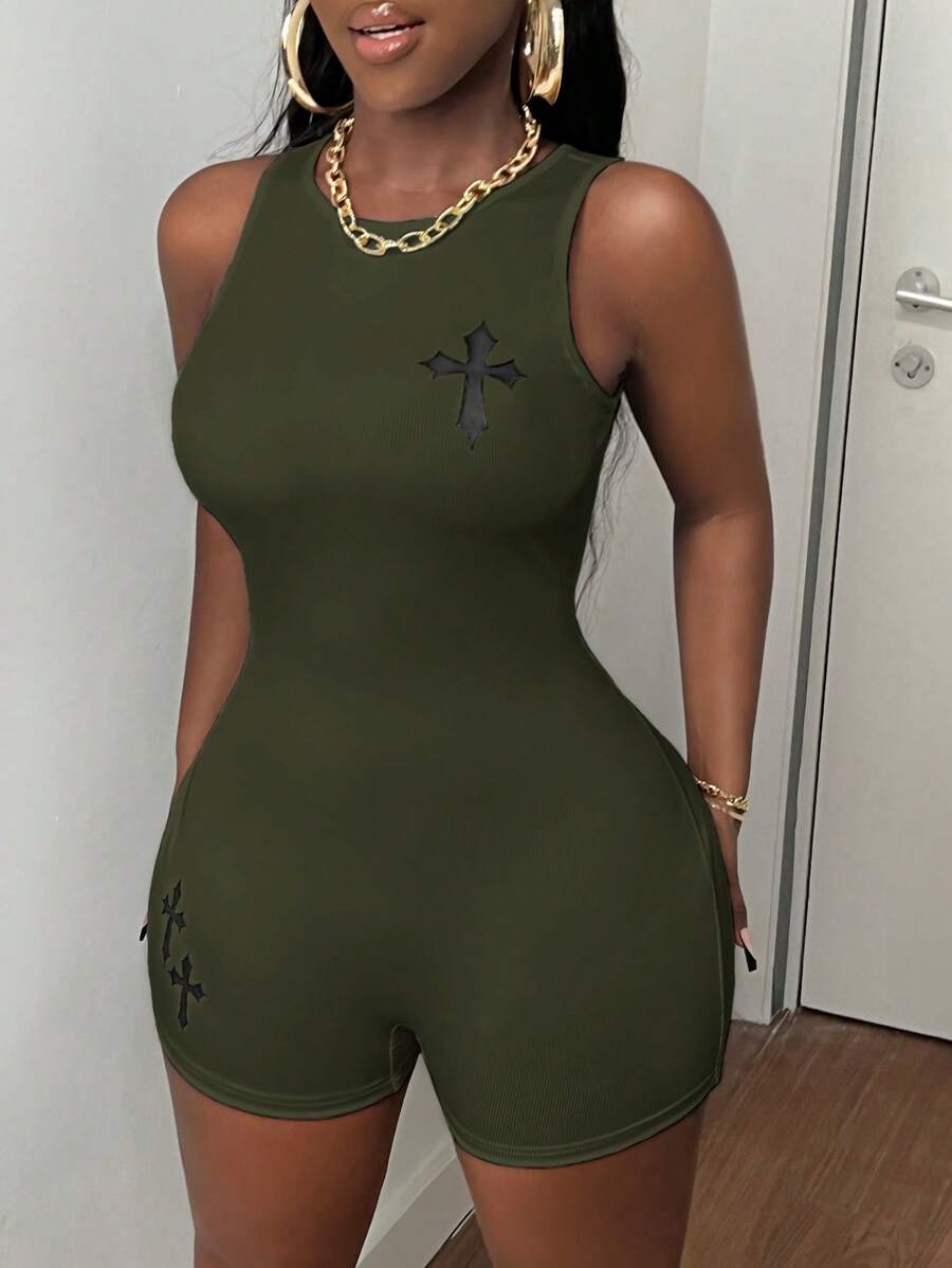 Slaydiva Women's Minimalist Casual Ribbed Knit Sleeveless Tank Top And Shorts Co-Ord Set, Basic Summer