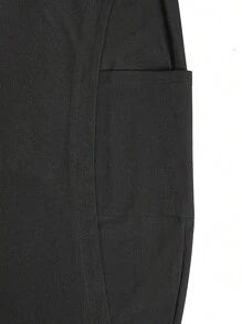 Manfinity Hypemode Men's Solid Color Large Pocket Wide Leg Loose Casual Pants Wide Leg Men Pants Pants For Men Baggy - Black - View 4