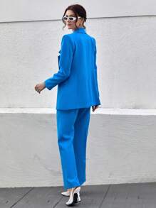 CLARA VERO Women's Olive Green Elegant Suit Sets - Blue - View 2