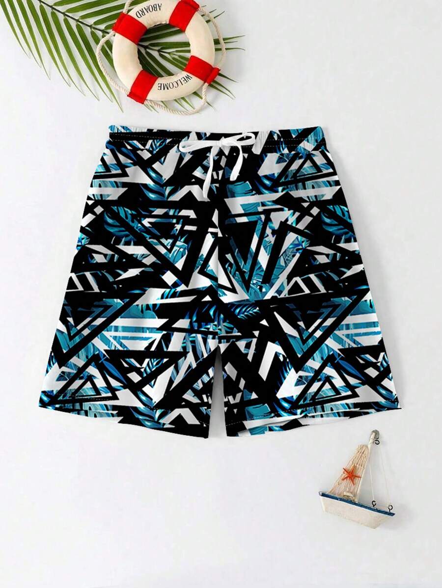 Tween Boy Casual Loose Swim Trunks, Suitable For Summer - Multicolor - View 1