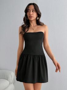 SHEIN Robe jupe parachute épaules dénudées, pour l'été