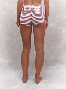 MISSGUIDED Ribbed Knit Mini Hot Pants Beach Summer Lounge Shorts Athletic Dance Workout Stretchy Fitted Activewear Vacation Festival Style Bottoms - Dusty Purple - View 2