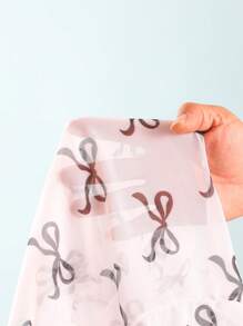 Tween Girl 2 件套蝴蝶印花比基尼套装带罩衫裙（印花款式随机） - 黑與白 - 查看 4