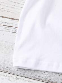 Baby Boy Fashion Minimalist Spider Print Short Sleeve T-Shirt And Shorts Set For Outdoor Summer - Black and White - View 6