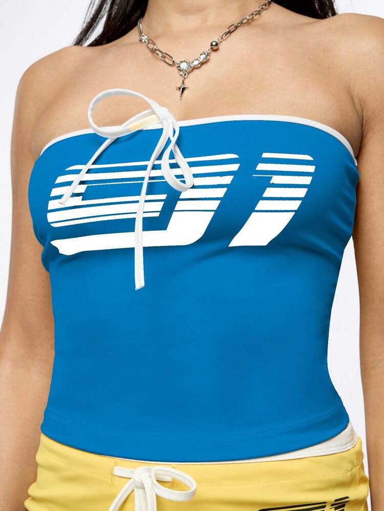 SUMWON WOMEN Top typu bandeau w stylu ultra wyścigowym z troczkami ściągającymi