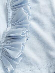 SHEIN LUNE 女士 3D 花卉装饰短袖 T 恤，优雅夏日