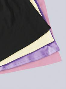 4pcs/Set Tween Girl Regular Camisole Underwear Set,Multicolor 4-Pack Regular Length Soft Fabric Camisole Tops,For Comfort And Breathability - Multicolor - View 7