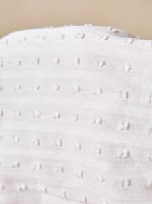 SHEIN Young Girls Elegant White Ruffle Trim Dress, Spring/Summer - White - View 6