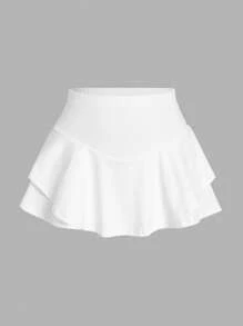 SHEIN EZwear Bộ 2 quần short in họa tiết xanh trắng cho nữ, mùa hè - Xanh và trắng - Xem 8