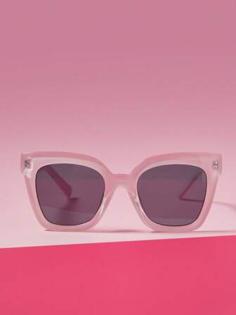 THE POWERPUFF GIRLS X SHEIN 花朵与字母印花粉色时尚眼镜