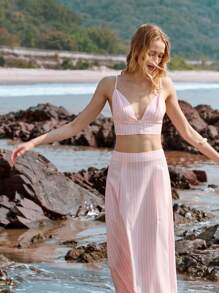 Lumivelle 2pcs Women Spring Vacation Floral Print Spaghetti Strap Maxi Dress Set