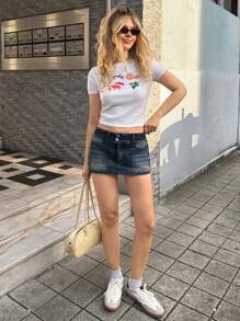 SHEIN Forever 21 春夏女士浪漫/舞会/正式/生日/90 年代/商务休闲/优雅/西部装/外出/时尚/休闲/Y2K 服装/俱乐部/办公室/鸡尾酒会/复古/紧身/狂欢服装/搞笑/优雅/老钱/街头服饰/度假/乡村音乐会/工作/端庄/春假/单身女郎服装/音乐会/坏人/基本款/毕业/蓝色水洗/低腰/合身/短款/直筒/宽款/牛仔装/牛仔裙