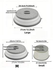 1 件装微波炉折叠防溅罩，耐高温食物加热防油罩，多功能折叠冰箱食品保鲜罩，易于存放，多种尺寸，多种颜色 - 彩色 - 查看 5
