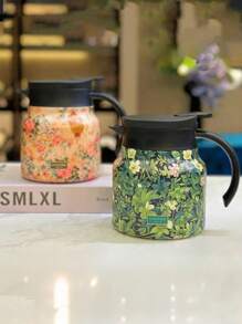 1 chiếc 27 Oz/33 Oz, Ấm đun nước pha trà trang trí họa tiết đơn giản, Ấm đun nước cách nhiệt cho văn phòng trong nhà và tại nhà, Ấm đun nước pha trà trắng cũ dung tích lớn, Cách nhiệt hai lớp, Thiết kế có thể đảo ngược, Có thể giặt bằng máy, Thích hợp cho văn phòng tại nhà, Giải trí tại văn phòng, Cắm trại, v.v. - Nhiều màu - Xem 2