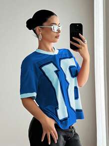 EgrlEra Women's Fuchsia Letter Print Street Style T-Shirt