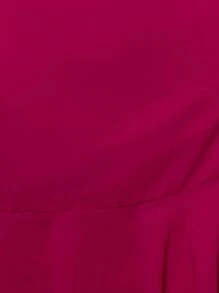 MUSERA Ruffle Cut Out Sides Dress Spring Summer Vacation Elegant Wedding Guest Graduation Formal - Hot Pink - View 6