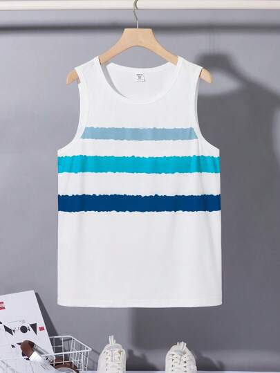 SHEIN Leap Crew Teen Boy Casual Top, Sports Streetwear Punk Rock School Style, Suitable For Outdoor, Party, Music Festival, Spring/Summer