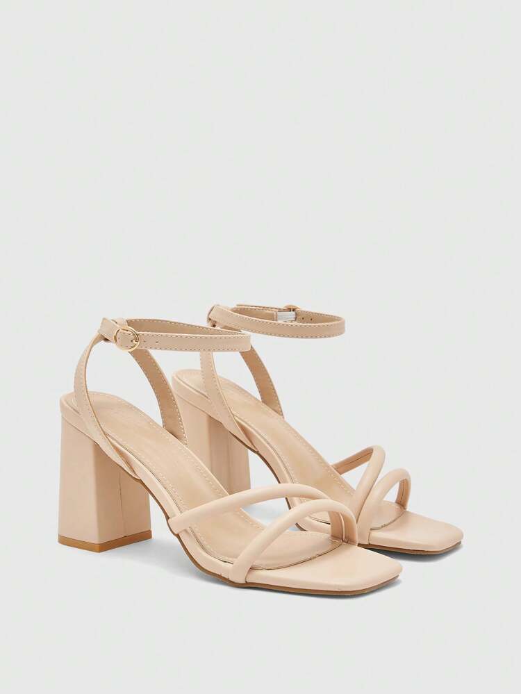 CUCCOO BIZCHIC Apricot-Color Fashion High Heel Sandals, Suitable For Dates And Gatherings For Christmas Spring Shoes