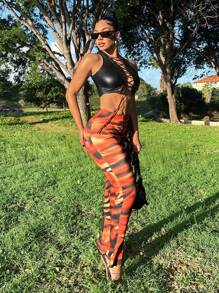 Zolique Women's Casual Regular Fit Leggings Fall Cloth For Women - Brown - View 3