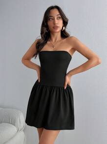 SHEIN Robe jupe parachute épaules dénudées, pour l'été