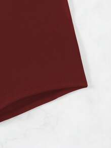 SHEIN Swim Solid Color Bikini Bottom Swimshorts For Vacation & Beach For Summer - Burgundy - View 6