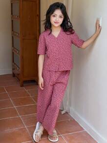 DAZY 青少年女孩秋季睡衣 青少年女孩 - 粉色 - 查看 4